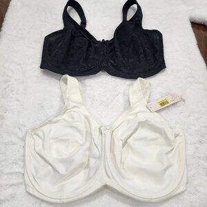Bundle Chantelle Bras Size 38H Underwire T-Shirt Bras Plus Size White and Black